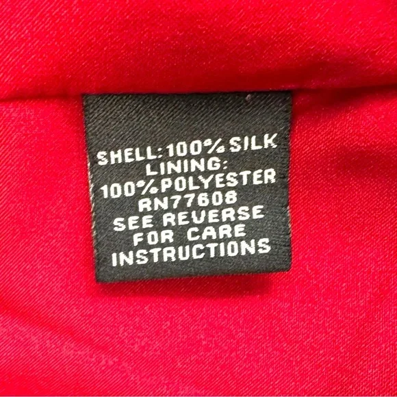 J. Peterman Red Silk Maxi Dress Sz 20 Sheath Short Sleeve Holiday NYE Party - Picture 6 of 9